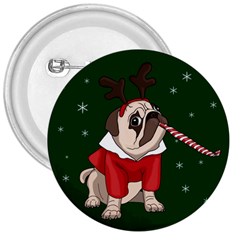 Pug Xmas 3  Buttons