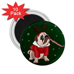 Pug Xmas 2.25  Magnets (10 pack) 