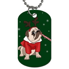 Pug Xmas Dog Tag (one Side)