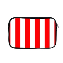 Wide Red And White Christmas Cabana Stripes Apple Macbook Pro 13  Zipper Case by PodArtist