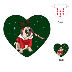 Pug Xmas Playing Cards (Heart) 