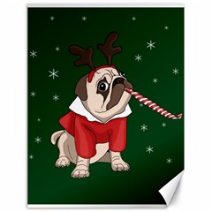 Pug Xmas Canvas 18  x 24  