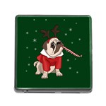 Pug Xmas Memory Card Reader (Square) Front