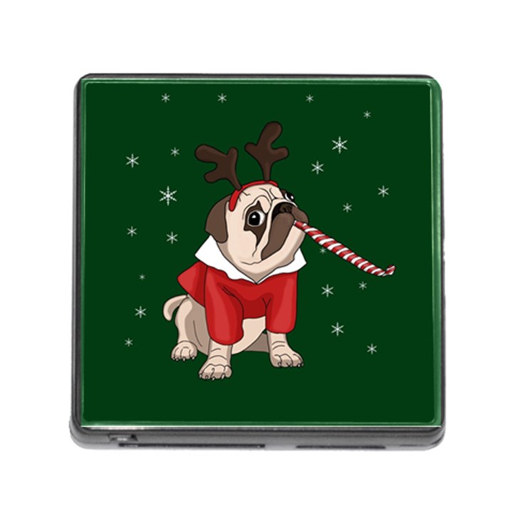 Pug Xmas Memory Card Reader (Square)