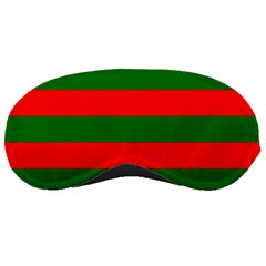 Red And Green Christmas Cabana Stripes Sleeping Masks by PodArtist