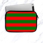 Red and Green Christmas Cabana Stripes Apple iPad Mini Zipper Cases Front