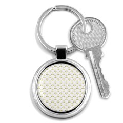 Gold Scales Of Justice on White Repeat Pattern All Over Print Key Chains (Round) 