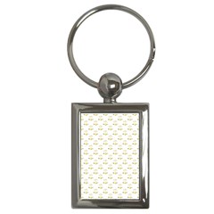 Gold Scales Of Justice on White Repeat Pattern All Over Print Key Chains (Rectangle) 