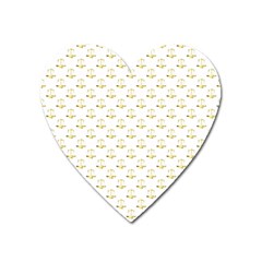 Gold Scales Of Justice On White Repeat Pattern All Over Print Heart Magnet by PodArtist