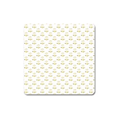 Gold Scales Of Justice On White Repeat Pattern All Over Print Square Magnet by PodArtist