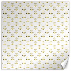 Gold Scales Of Justice On White Repeat Pattern All Over Print Canvas 16  X 16   by PodArtist