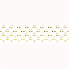 Gold Scales Of Justice On White Repeat Pattern All Over Print Large Bar Mats by PodArtist