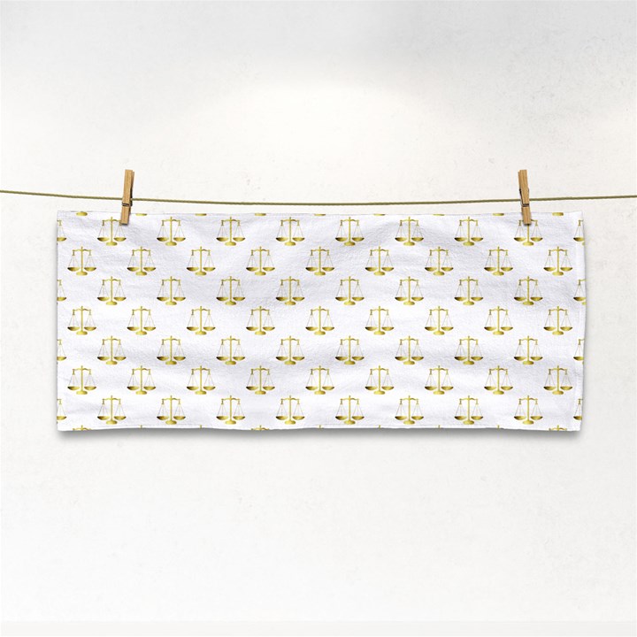 Gold Scales Of Justice on White Repeat Pattern All Over Print Cosmetic Storage Cases