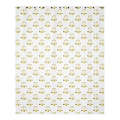 Gold Scales Of Justice on White Repeat Pattern All Over Print Shower Curtain 60  x 72  (Medium) 