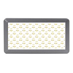 Gold Scales Of Justice On White Repeat Pattern All Over Print Memory Card Reader (mini) by PodArtist