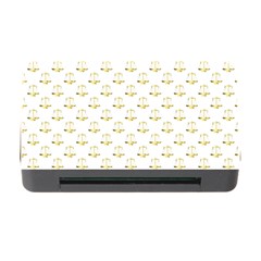 Gold Scales Of Justice On White Repeat Pattern All Over Print Memory Card Reader With Cf by PodArtist