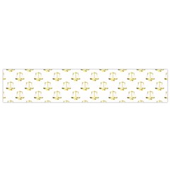 Gold Scales Of Justice On White Repeat Pattern All Over Print Small Flano Scarf by PodArtist