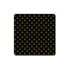 Gold Scales Of Justice On Black Repeat Pattern All Over Print  Square Magnet by PodArtist