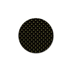 Gold Scales Of Justice On Black Repeat Pattern All Over Print  Golf Ball Marker by PodArtist