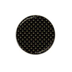 Gold Scales Of Justice On Black Repeat Pattern All Over Print  Hat Clip Ball Marker by PodArtist