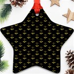 Gold Scales Of Justice on Black Repeat Pattern All Over Print  Star Ornament (Two Sides) Back