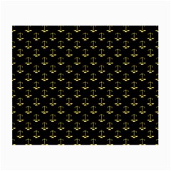 Gold Scales Of Justice On Black Repeat Pattern All Over Print  Small Glasses Cloth (2-side) by PodArtist