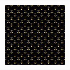 Gold Scales Of Justice On Black Repeat Pattern All Over Print  Medium Glasses Cloth by PodArtist