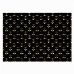 Gold Scales Of Justice On Black Repeat Pattern All Over Print  Large Glasses Cloth by PodArtist