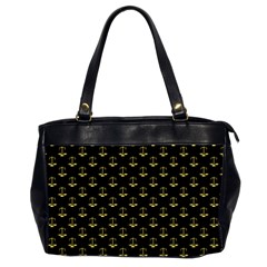 Gold Scales Of Justice On Black Repeat Pattern All Over Print  Office Handbags (2 Sides)  by PodArtist