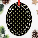 Gold Scales Of Justice on Black Repeat Pattern All Over Print  Oval Filigree Ornament (Two Sides) Back