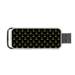 Gold Scales Of Justice On Black Repeat Pattern All Over Print  Portable Usb Flash (two Sides) by PodArtist