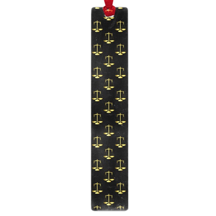 Gold Scales Of Justice on Black Repeat Pattern All Over Print  Large Book Marks