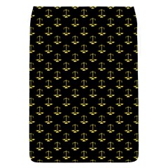 Gold Scales Of Justice On Black Repeat Pattern All Over Print  Flap Covers (l)  by PodArtist