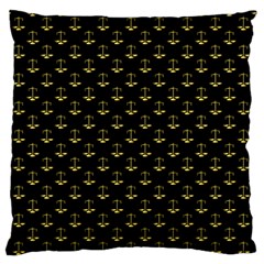 Gold Scales Of Justice On Black Repeat Pattern All Over Print  Standard Flano Cushion Case (two Sides) by PodArtist