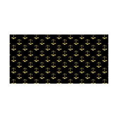 Gold Scales Of Justice On Black Repeat Pattern All Over Print  Yoga Headband by PodArtist