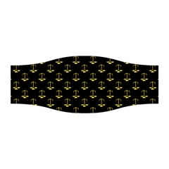 Gold Scales Of Justice On Black Repeat Pattern All Over Print  Stretchable Headband by PodArtist