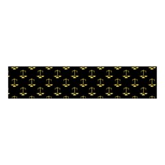 Gold Scales Of Justice On Black Repeat Pattern All Over Print  Velvet Scrunchie by PodArtist