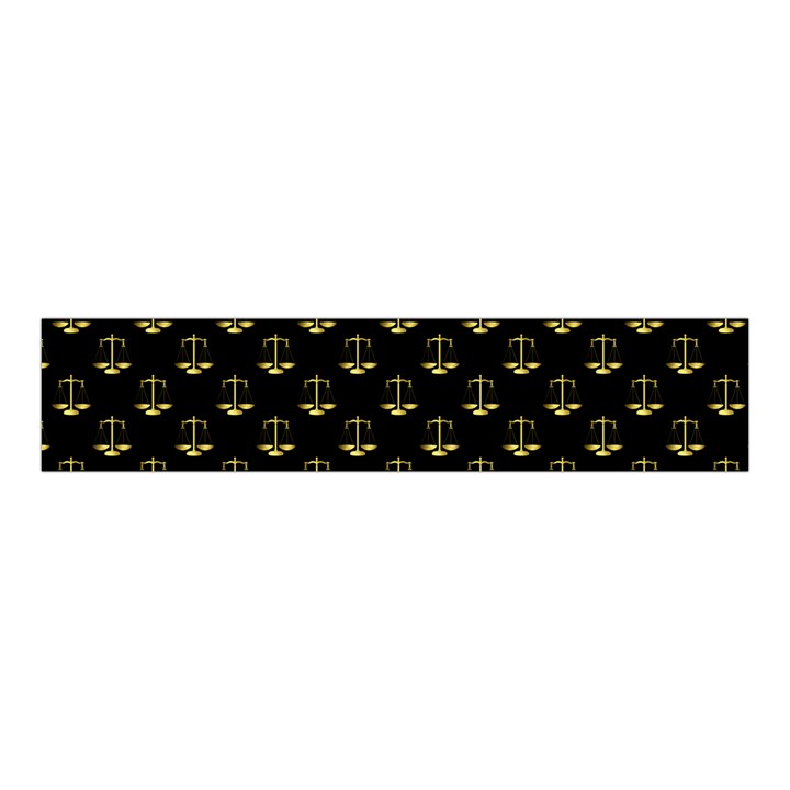 Gold Scales Of Justice on Black Repeat Pattern All Over Print  Velvet Scrunchie