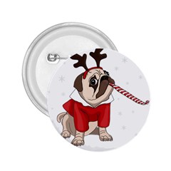 Pug Xmas 2 25  Buttons by Valentinaart