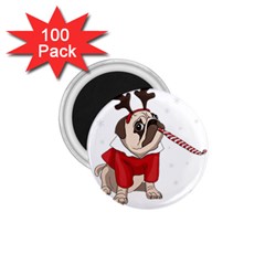 Pug Xmas 1 75  Magnets (100 Pack)  by Valentinaart