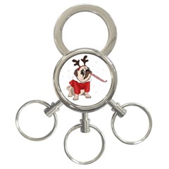 Pug Xmas 3-ring Key Chains by Valentinaart