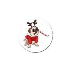 Pug Xmas Golf Ball Marker by Valentinaart