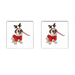 Pug Xmas Cufflinks (square) by Valentinaart