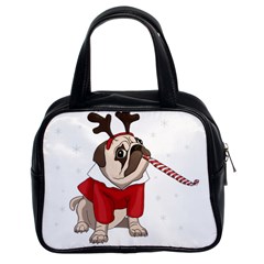 Pug Xmas Classic Handbags (2 Sides) by Valentinaart