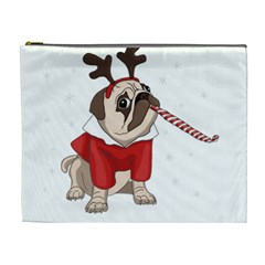 Pug Xmas Cosmetic Bag (xl) by Valentinaart