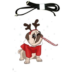 Pug Xmas Shoulder Sling Bags by Valentinaart