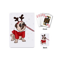 Pug Xmas Playing Cards (mini)  by Valentinaart