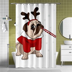 Pug Xmas Shower Curtain 48  X 72  (small) 