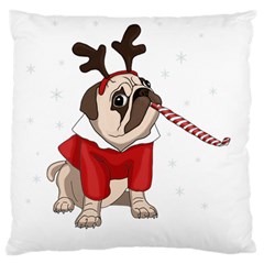 Pug Xmas Standard Flano Cushion Case (two Sides) by Valentinaart