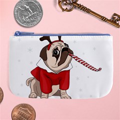 Pug Xmas Large Coin Purse by Valentinaart